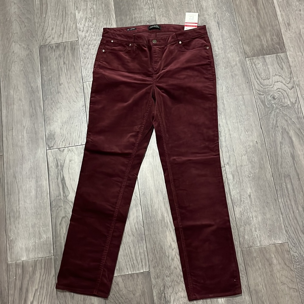 NWT Dark Burgundy Talbots Corduroy Pants Jeans - 12
